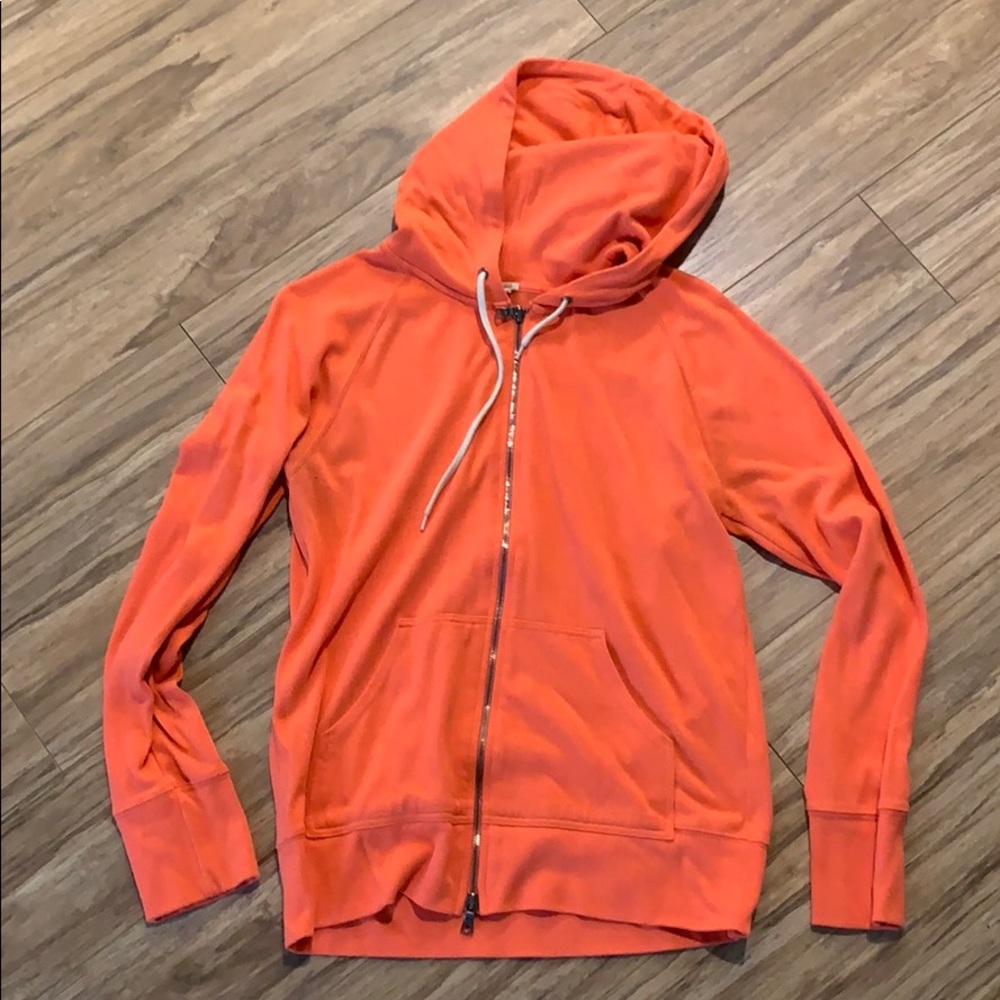 Coral JCrew Zip Hoodie